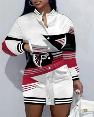 Atlanta Falcons Women Button Down Jacket Dress AZBTBDJD000151