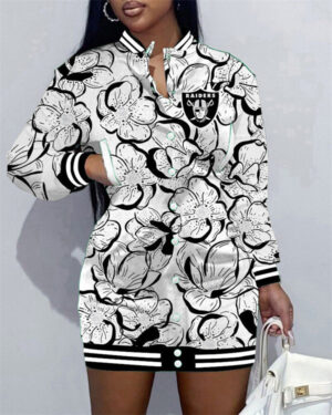 Las Vegas Raiders Women Button Down Jacket Dress AZBTBDJD000230