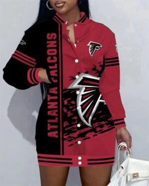 Atlanta Falcons Women Button Down Jacket Dress AZBTBDJD000150