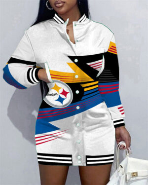 Pittsburgh Steelers Women Button Down Jacket Dress AZBTBDJD000266