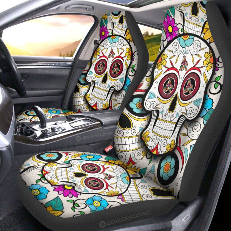 Arizona Coyotes Car Seat Covers Custom Sugar Skull Car Accessories