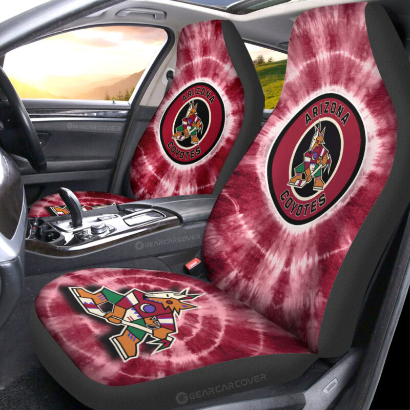 Arizona Coyotes Car Seat Covers Custom Tie Dye Car Accessories