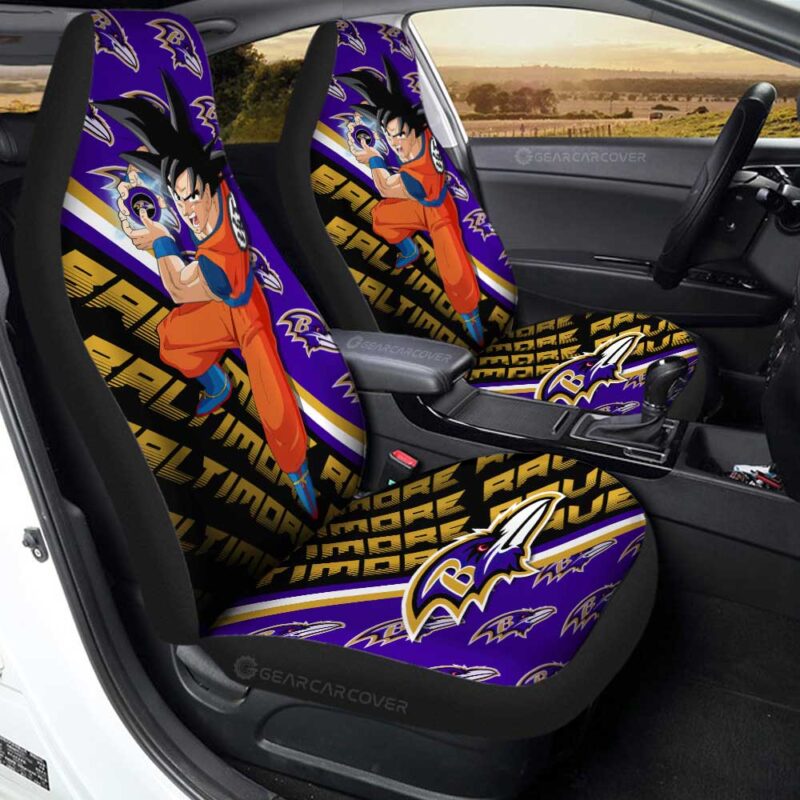 Baltimore Ravens Car Seat Covers Goku Car Accessories For Fans