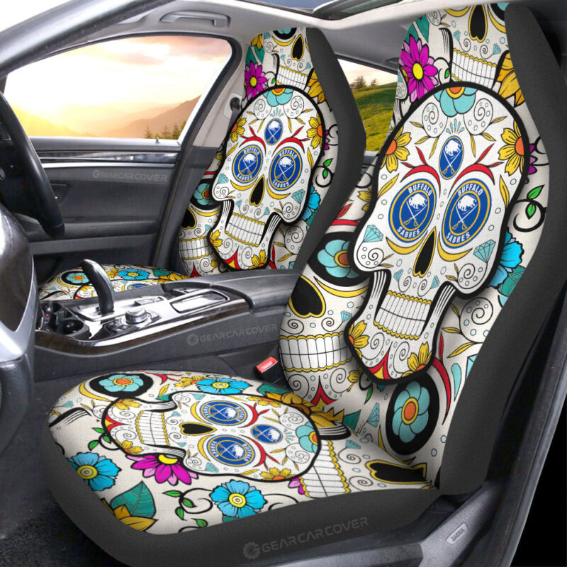 Buffalo Sabres Car Seat Covers Custom Sugar Skull Car Accessories