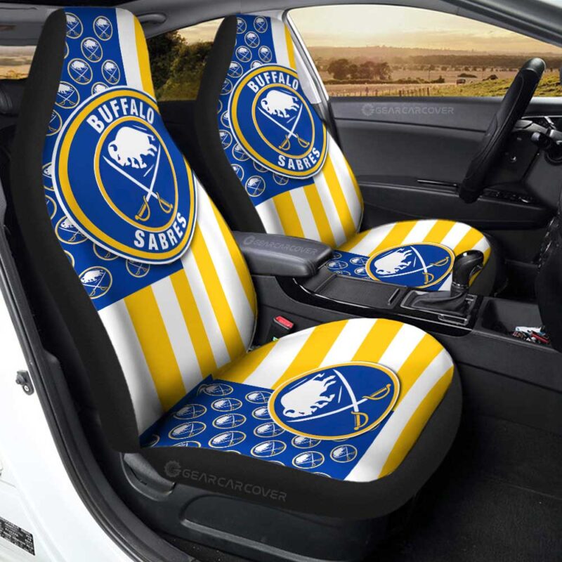 Buffalo Sabres Car Seat Covers Custom US Flag Style