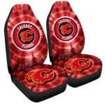 Calgary Flames Car Seat Covers Custom Tie Dye Car Accessories