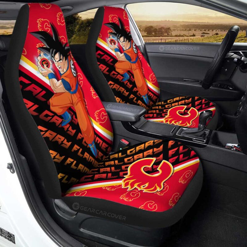 Calgary Flames Car Seat Covers Goku Car Decorations For Fans