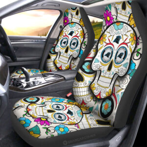 Carolina Panthers Car Seat Covers Custom Sugar Skull Car Accessories