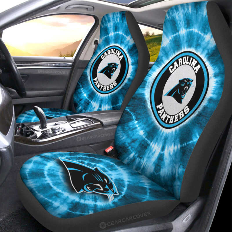 Carolina Panthers Car Seat Covers Custom Tie Dye Car Accessories