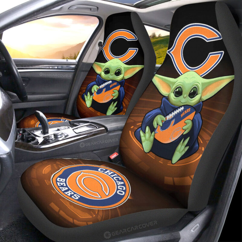 Chicago Bears Car Seat Covers Baby Yoda Car Accessories For Fan