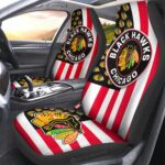 Chicago Blackhawks Car Seat Covers Custom US Flag Style