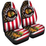 Chicago Blackhawks Car Seat Covers Custom US Flag Style
