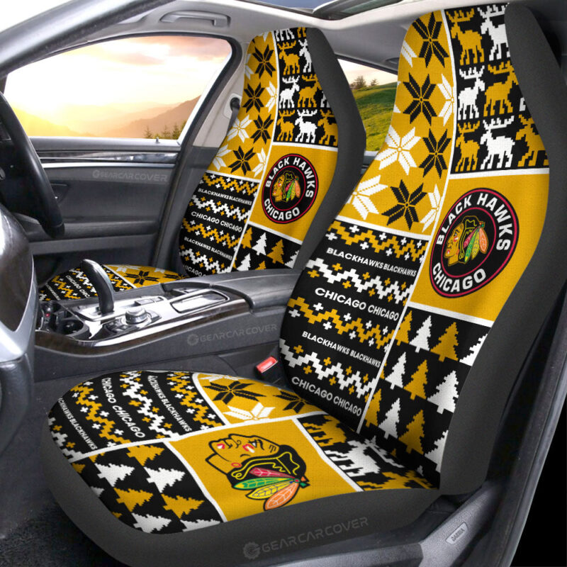 Chicago Blackhawks Car Seat Covers Custom Ugly Style Car Accessories