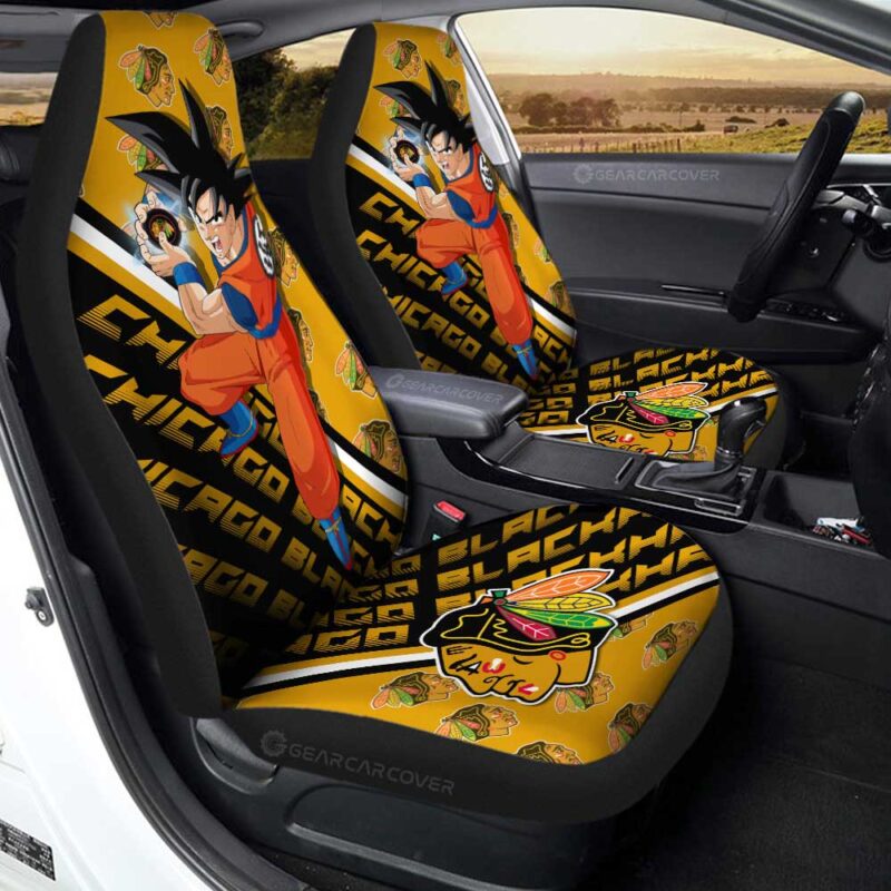 Chicago Blackhawks Car Seat Covers Goku Car Decorations For Fans