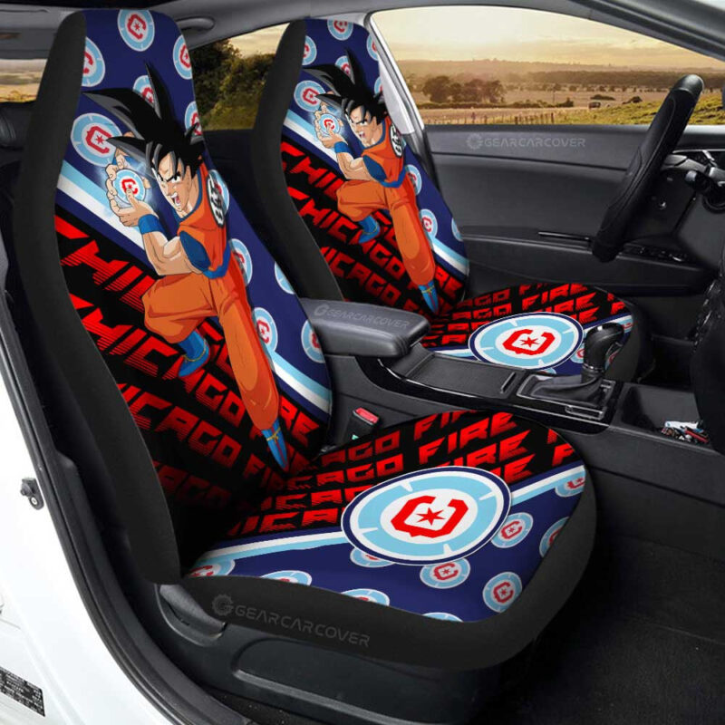 Chicago Fire FC Car Seat Covers Goku Car Accessories For Fans