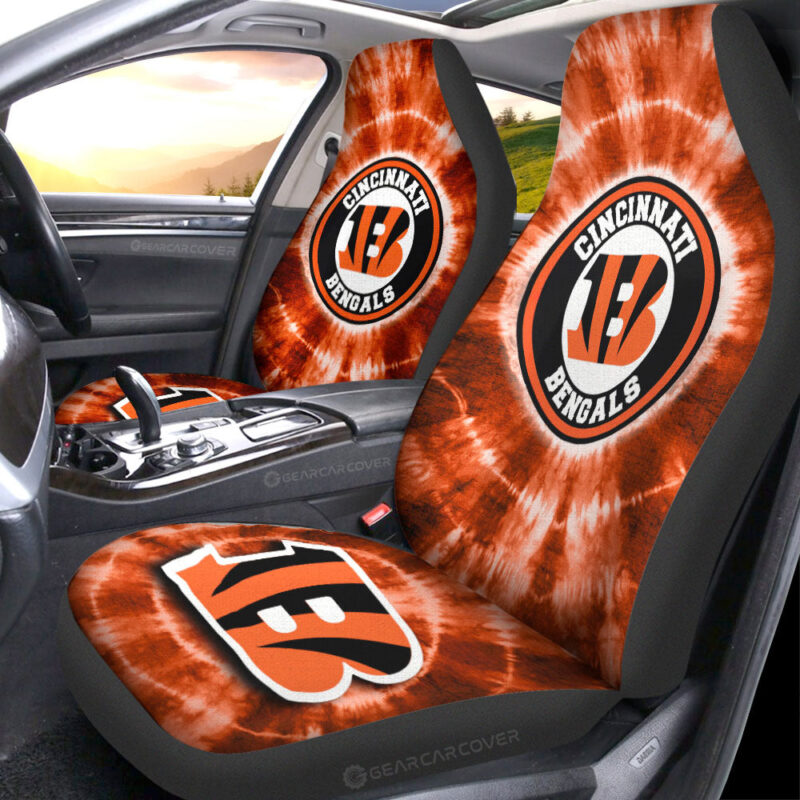 Cincinnati Bengals Car Seat Covers Custom Tie Dye Car Accessories