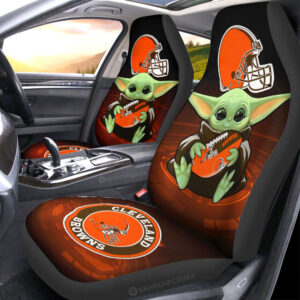 Cleveland Browns Car Seat Covers Baby Yoda Car Accessories For Fan