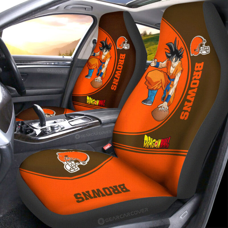 Cleveland Browns Car Seat Covers Goku Car Accessories For Fans