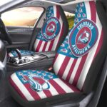 Colorado Avalanche Car Seat Covers Custom US Flag Style