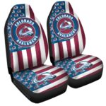 Colorado Avalanche Car Seat Covers Custom US Flag Style