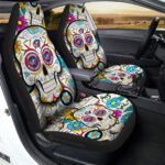 Columbus Blue Jackets Car Seat Covers Custom Sugar Skull Car Accessories
