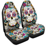 Columbus Blue Jackets Car Seat Covers Custom Sugar Skull Car Accessories