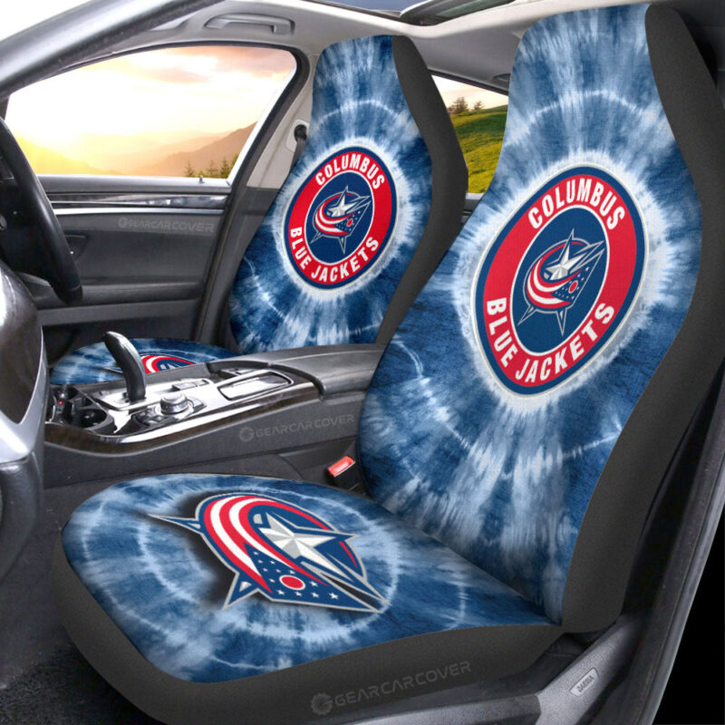 Columbus Blue Jackets Car Seat Covers Custom Tie Dye Car Accessories