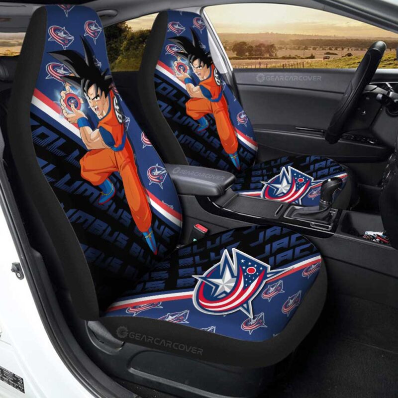 Columbus Blue Jackets Car Seat Covers Goku Car Decorations For Fans