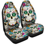 Dallas Stars Car Seat Covers Custom Sugar Skull Car Accessories