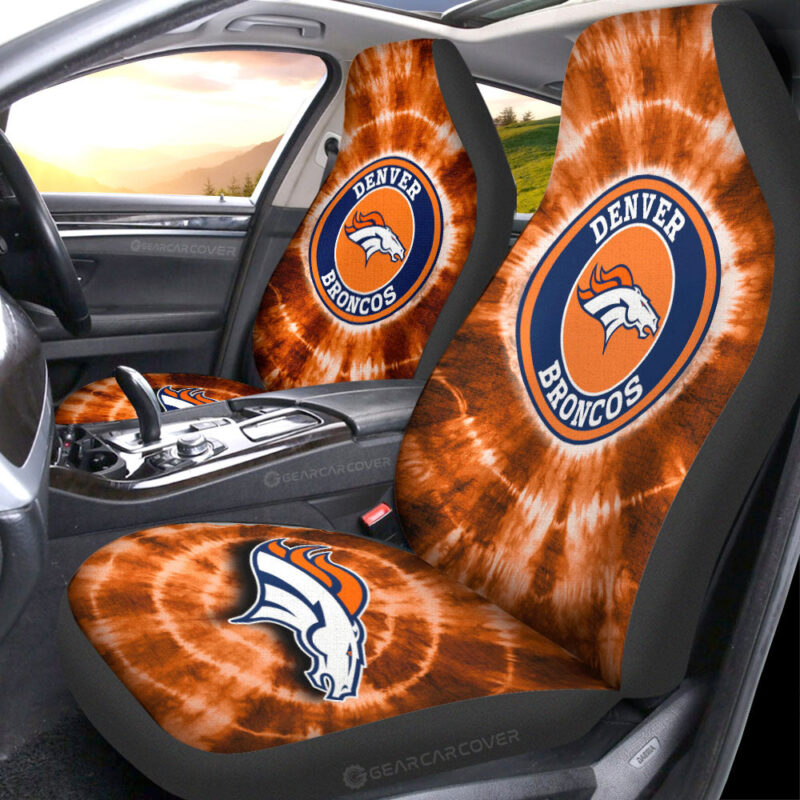 Denver Broncos Car Seat Covers Custom Tie Dye Car Accessories