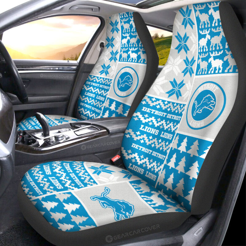 Detroit Lions Car Seat Covers Custom Ugly Style Car Accessories