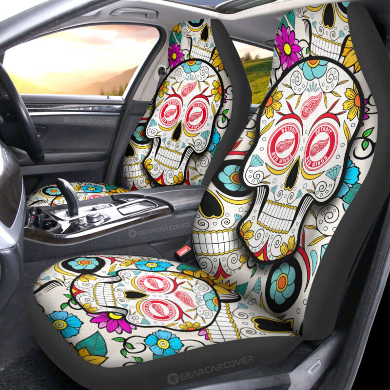 Detroit Red Wings Car Seat Covers Custom Sugar Skull Car Accessories