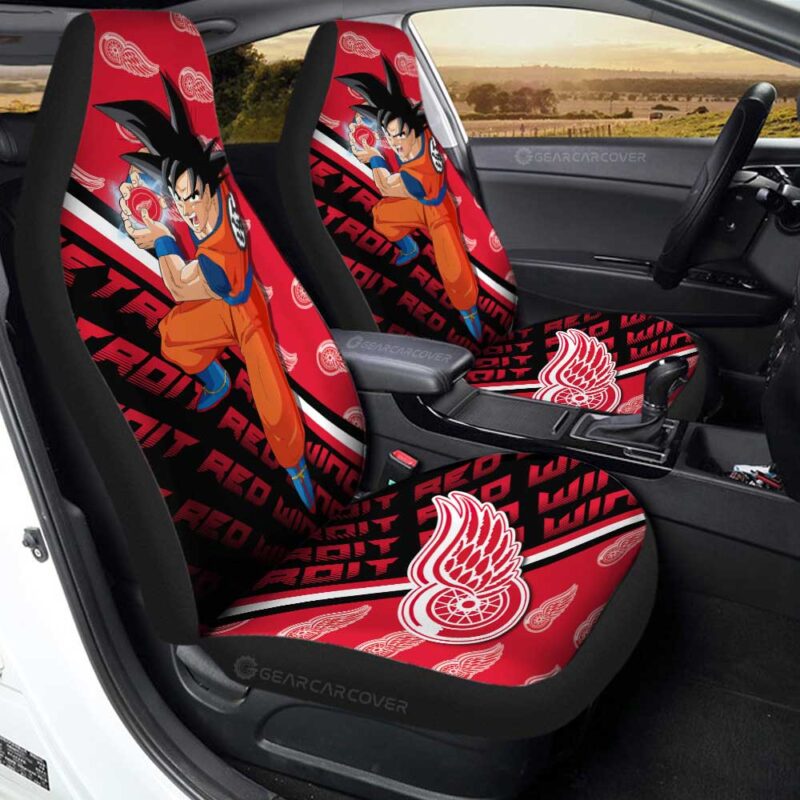 Detroit Red Wings Car Seat Covers Goku Car Decorations For Fans