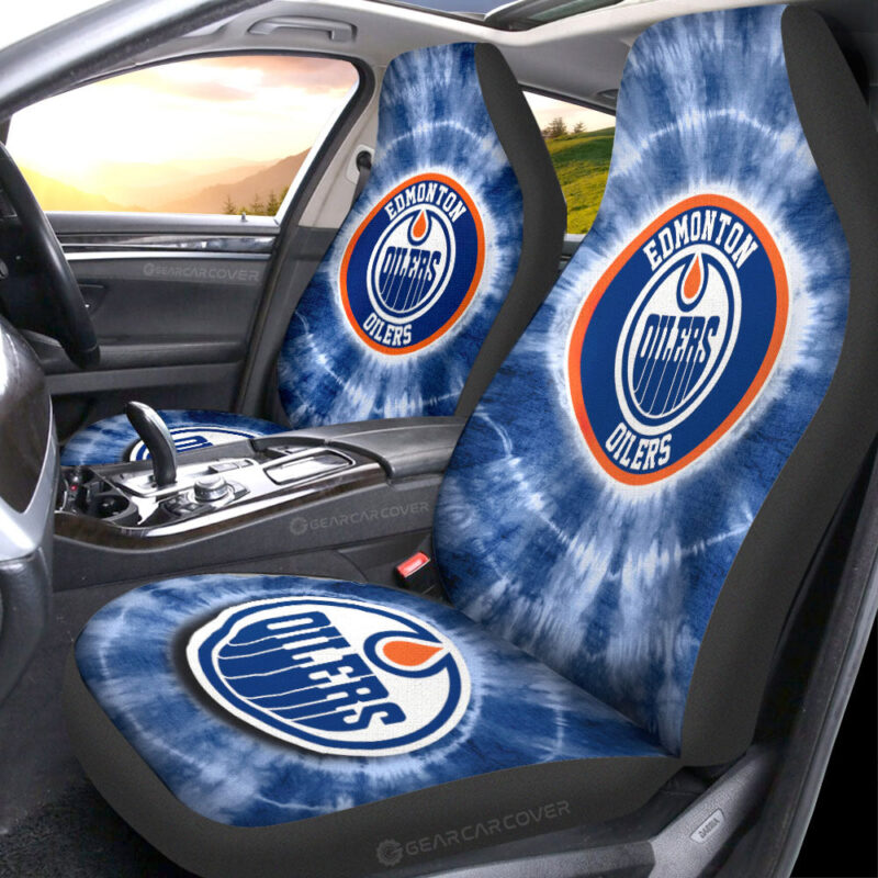 Edmonton Oilers Car Seat Covers Custom Tie Dye Car Accessories