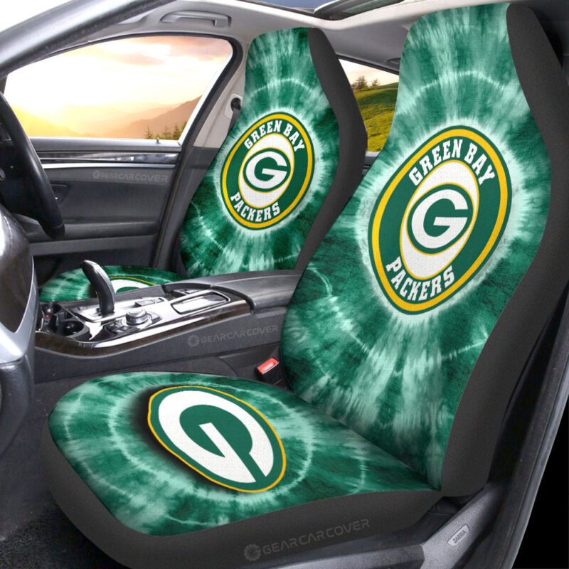 Green Bay Packers Car Seat Covers Custom Tie Dye Car Accessories