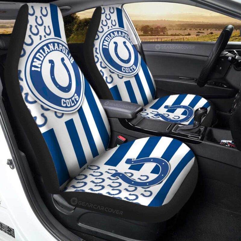 Indianapolis Colts Car Seat Covers Custom US Flag Style