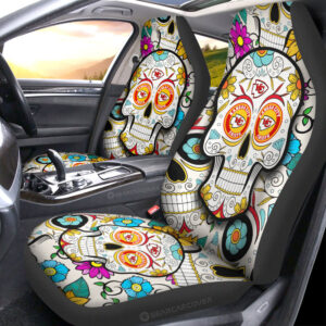 Kansas City Chiefs Car Seat Covers Custom Sugar Skull Car Accessories