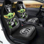 Las Vegas Raiders Car Seat Covers Baby Yoda Car Accessories For Fan