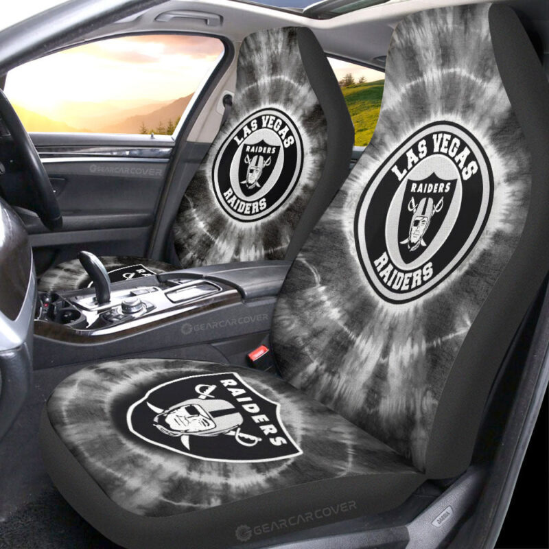 Las Vegas Raiders Car Seat Covers Custom Tie Dye Car Accessories