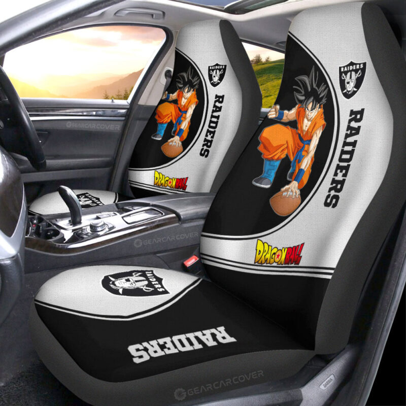 Las Vegas Raiders Car Seat Covers Goku Car Accessories For Fans