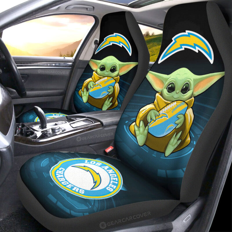 Los Angeles Chargers Car Seat Covers Baby Yoda Car Accessories For Fan