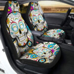 Los Angeles Chargers Car Seat Covers Custom Sugar Skull Car Accessories