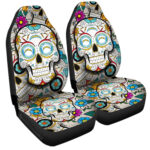 Los Angeles Chargers Car Seat Covers Custom Sugar Skull Car Accessories