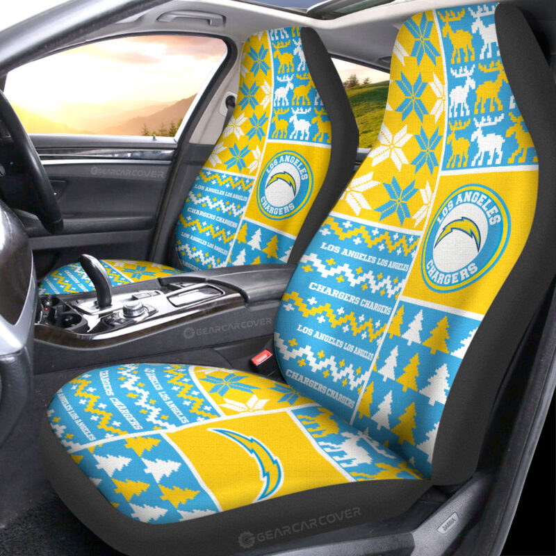 Los Angeles Chargers Car Seat Covers Custom Ugly Style Car Accessories