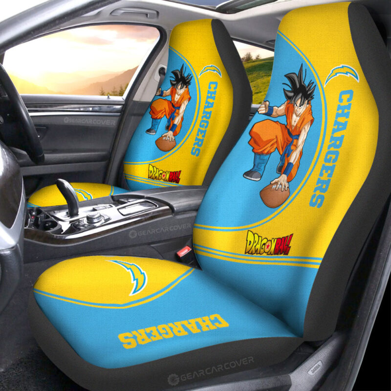 Los Angeles Chargers Car Seat Covers Goku Car Accessories For Fans