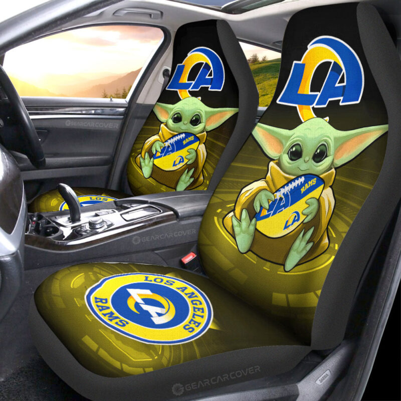 Los Angeles Rams Car Seat Covers Baby Yoda Car Accessories For Fan