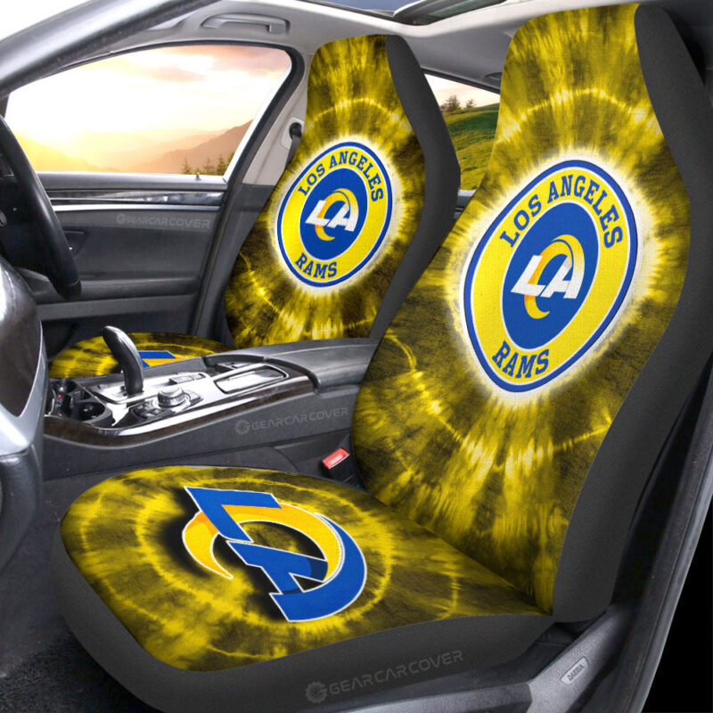 Los Angeles Rams Car Seat Covers Custom Tie Dye Car Accessories