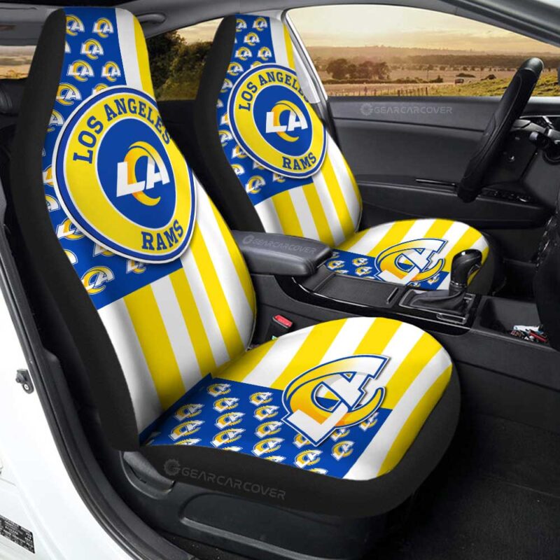 Los Angeles Rams Car Seat Covers Custom US Flag Style