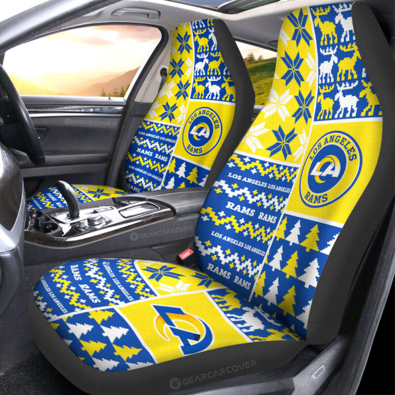 Los Angeles Rams Car Seat Covers Custom Ugly Style Car Accessories