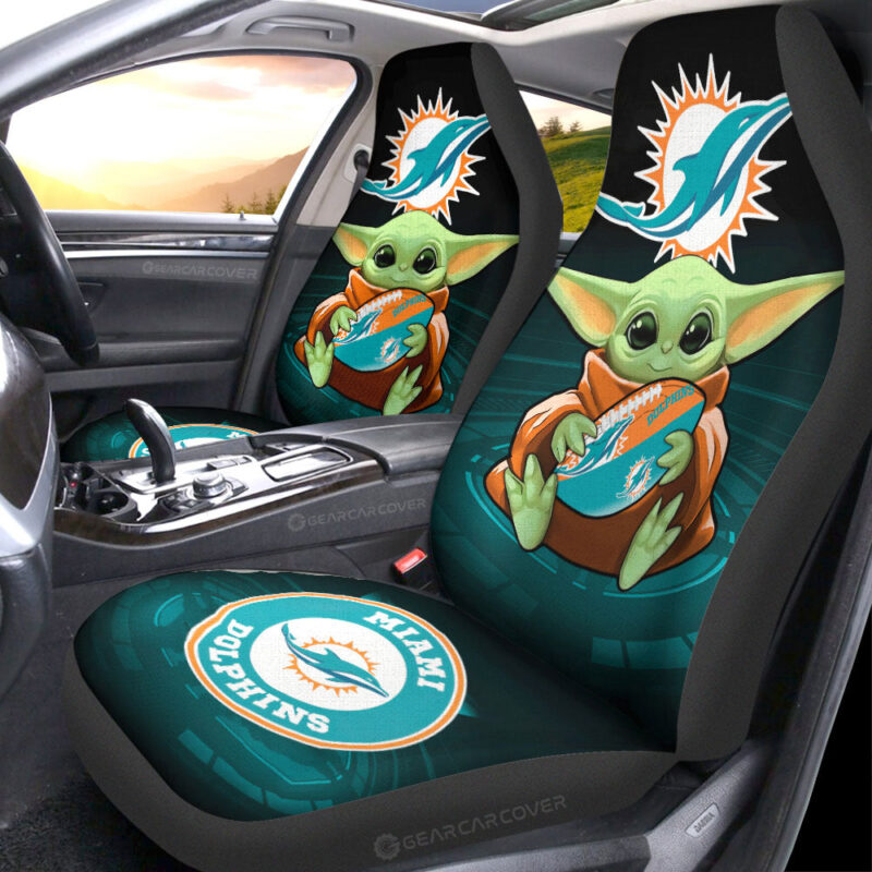 Miami Dolphins Car Seat Covers Baby Yoda Car Accessories For Fan